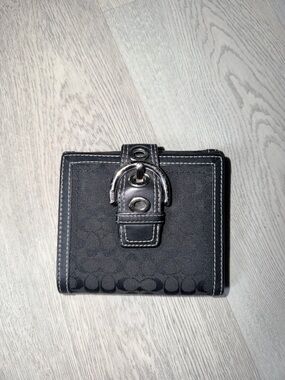 Coach Black Signature Canvas Bifold Card & Key Holder